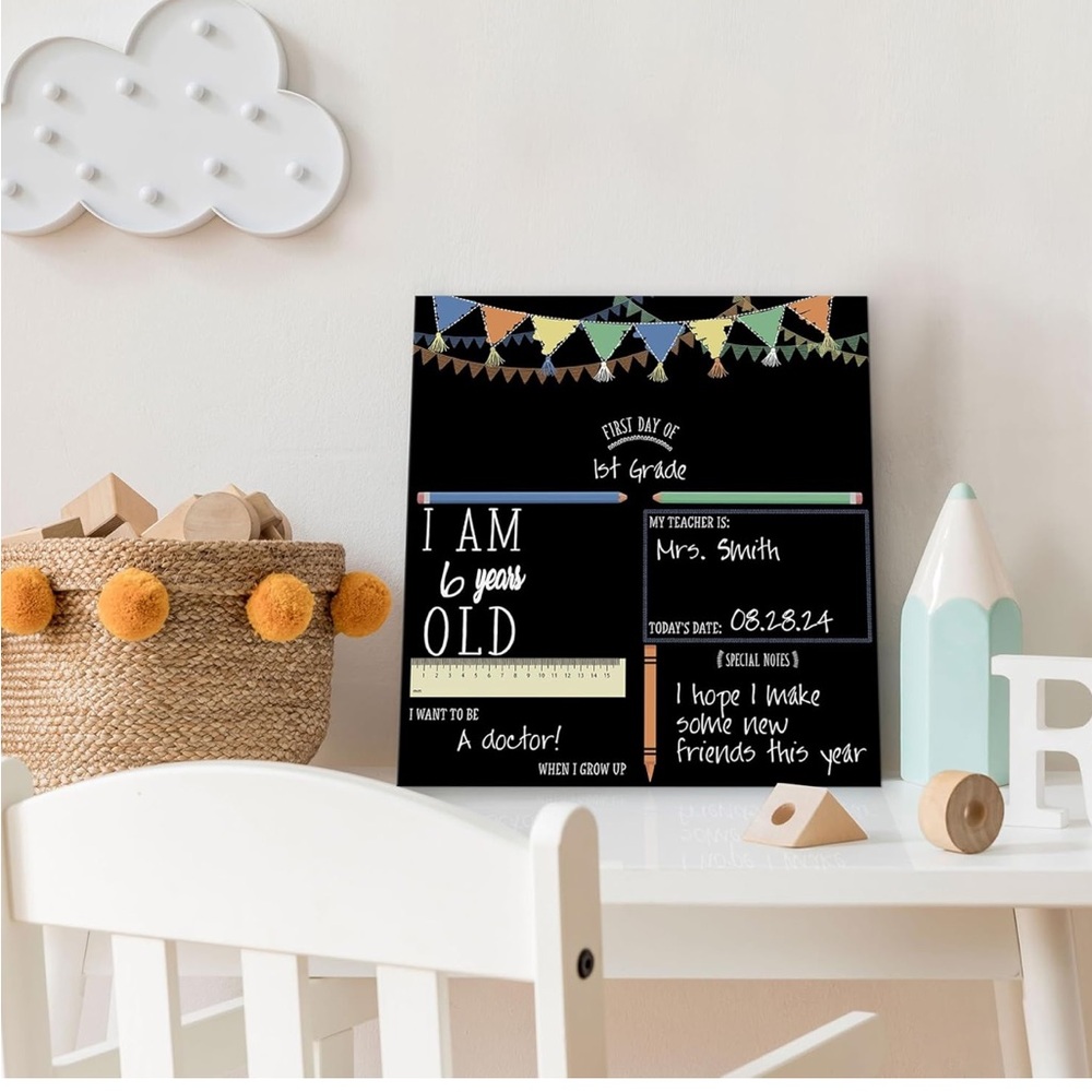 RoomMates First/Last Day of School Banner Chalkboard,markers New Sealed